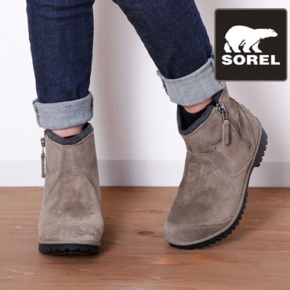 Sorel Shoes - Sorel Meadow Zip Boot leather suede tan side zipper -9